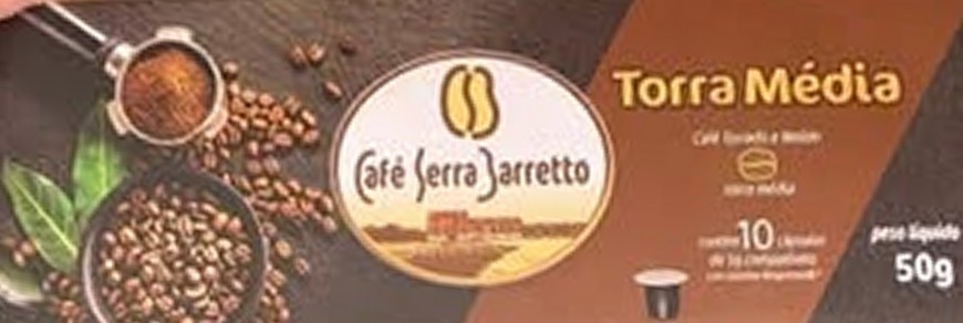 Caixa de cápsulas Café Serra Barretto Torra Média, 10 cápsulas, 50 g